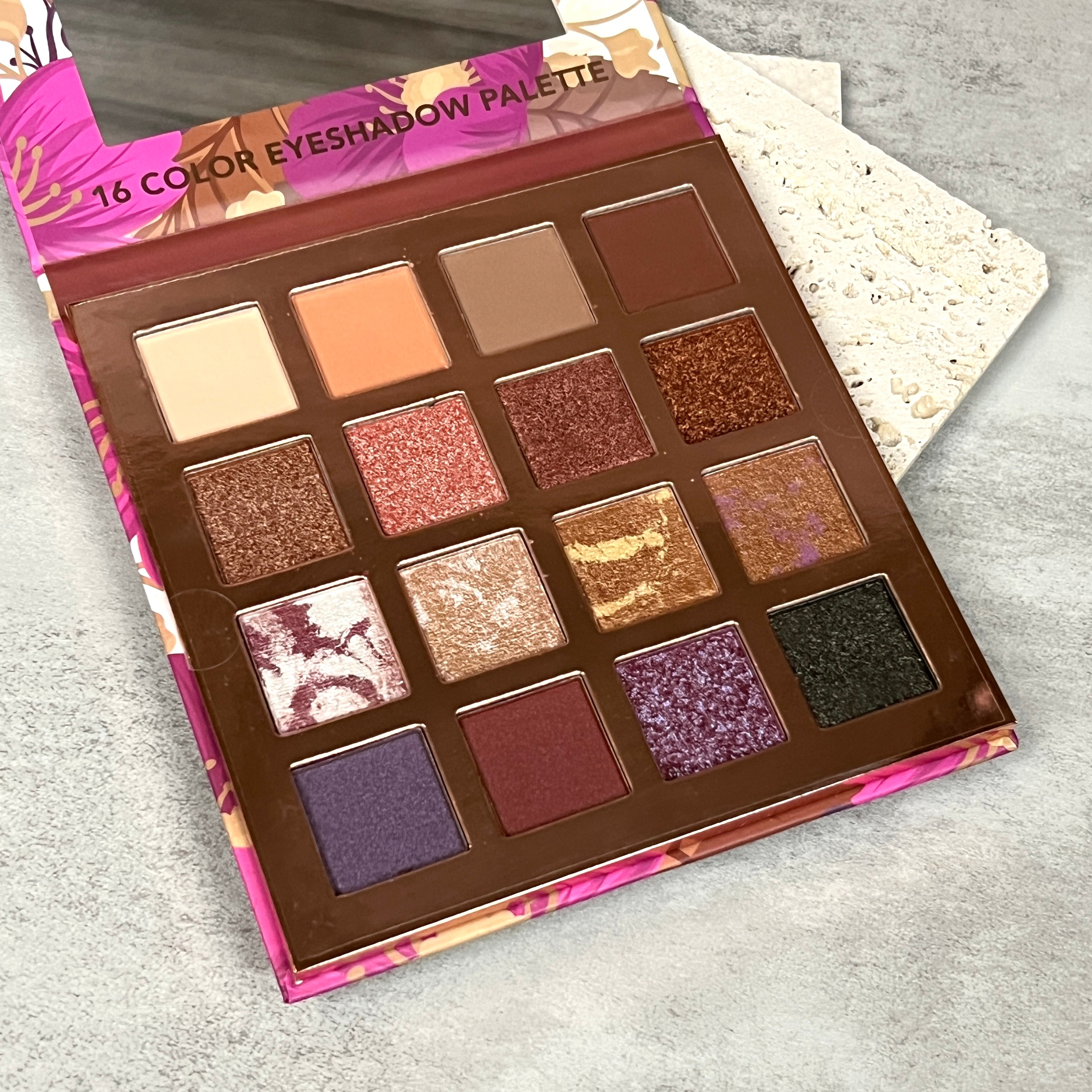 Open Shot of Rachel Couture Marble Arch Eyeshadow Palette for Nourish Beauty Box December 2022