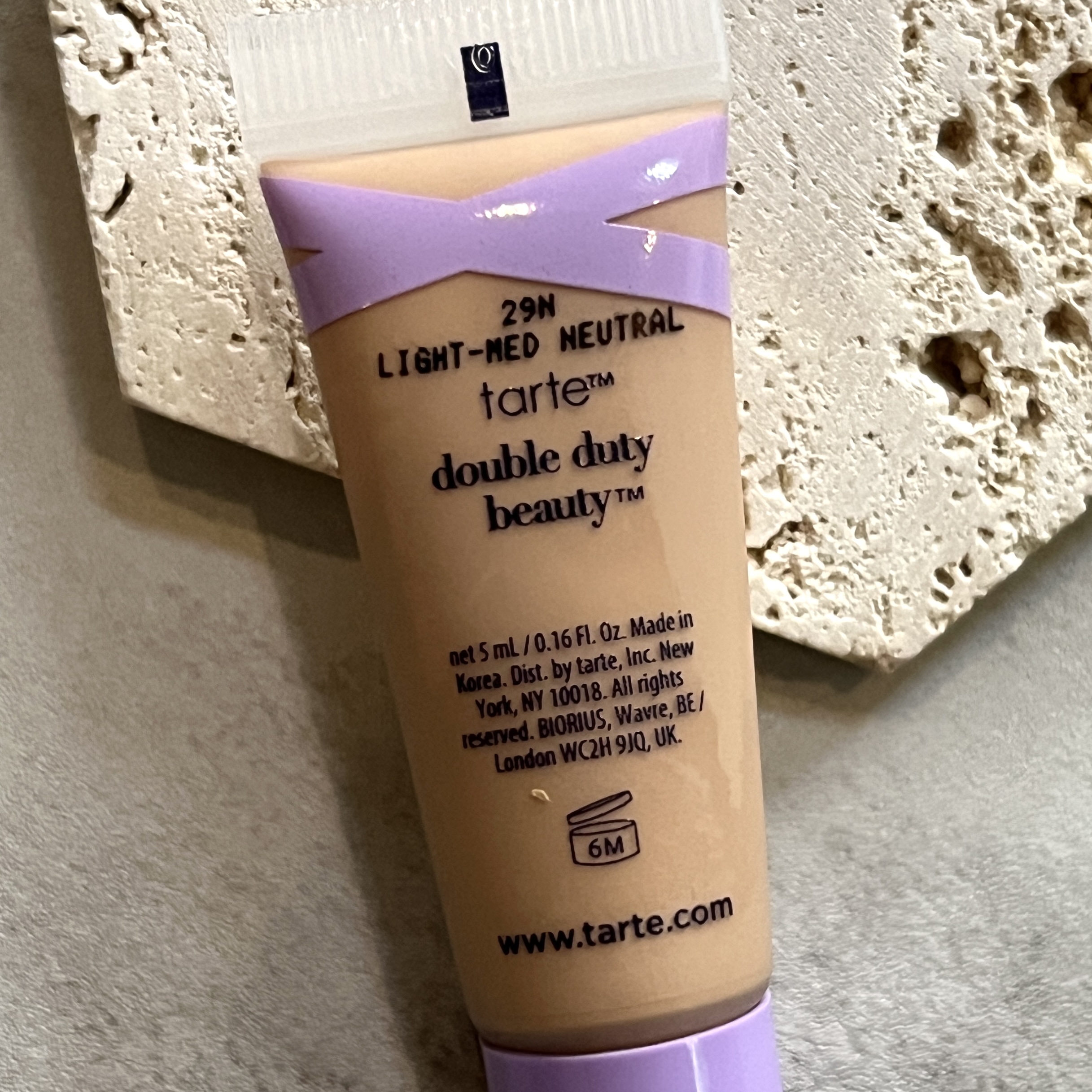 Back of Tarte Face Tape Foundation for Ipsy Glam Bag December 2022