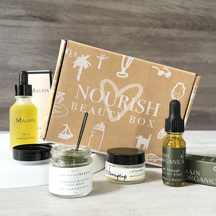 Full Contents for Nourish Beauty Box January 2023