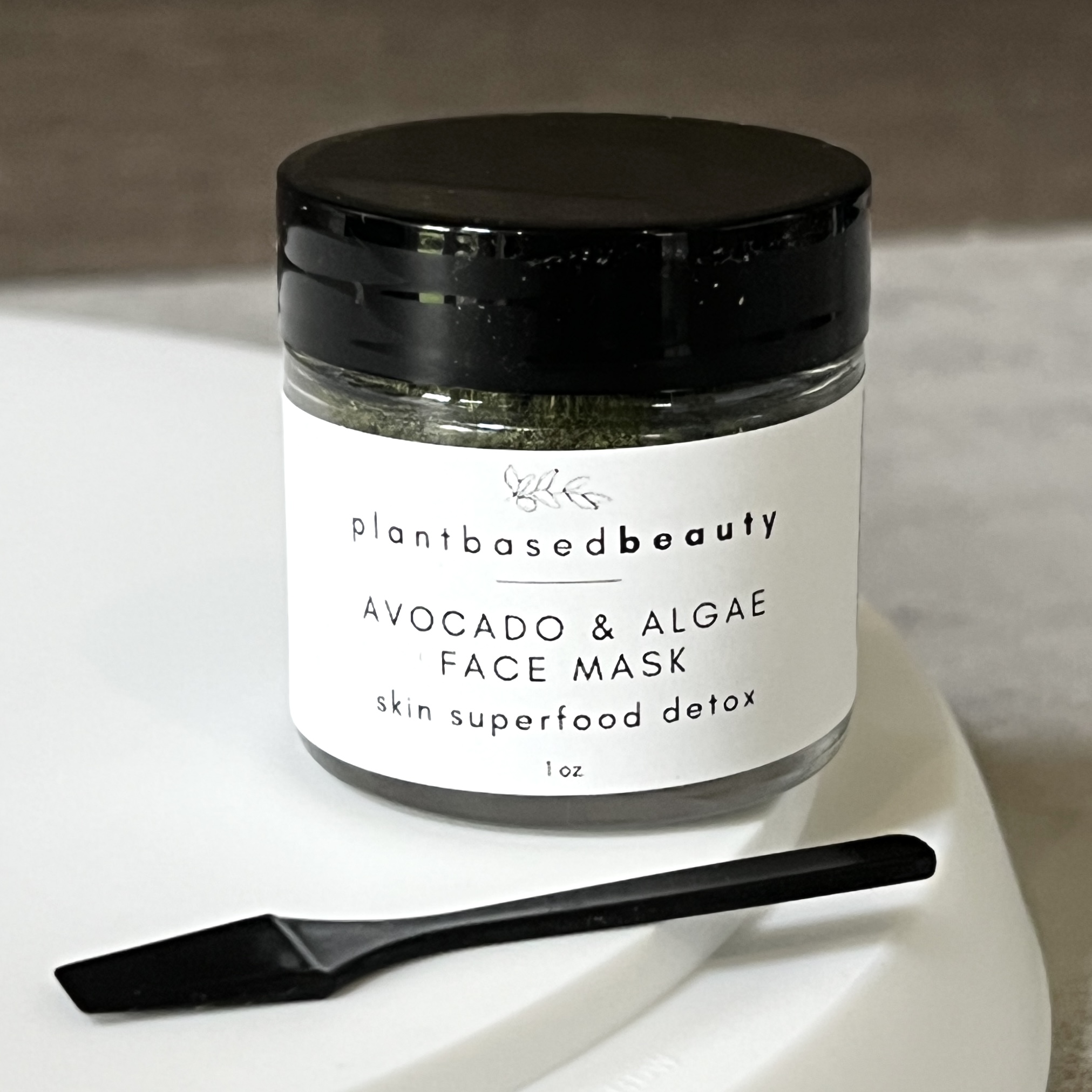 Front of Plant Based Beauty Avocado and Algae Face Mask for Nourish Beauty Box January 2023