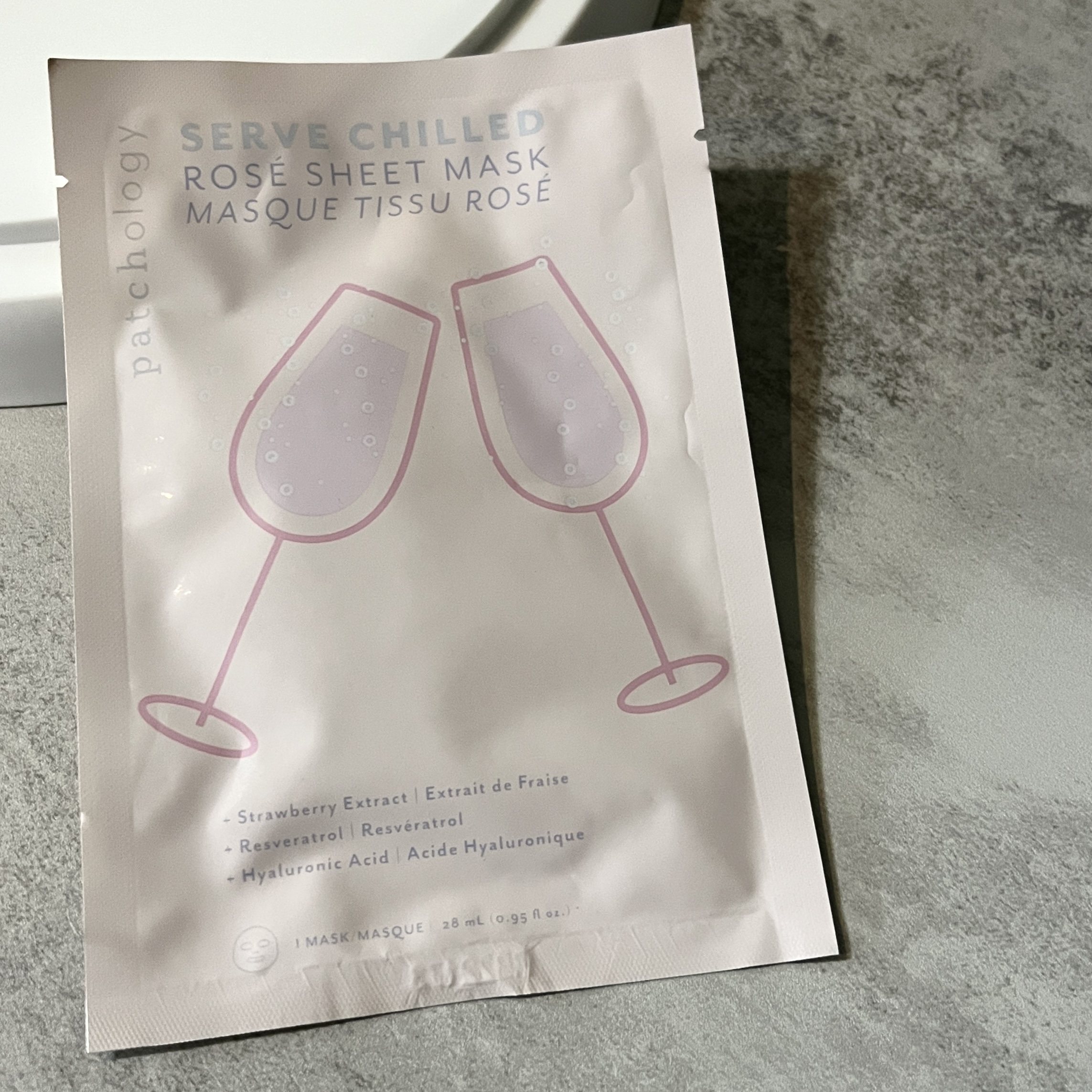 Front of Patchology Sheet Mask for GlossyBox December 2022