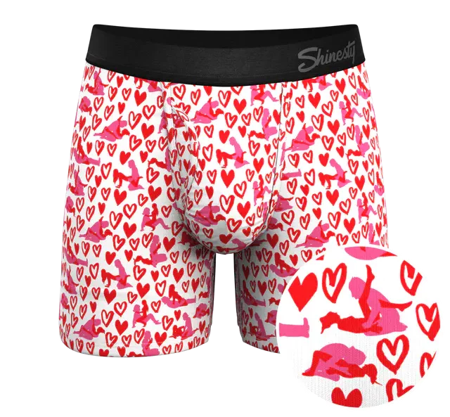 Valentines Letters Long Leg Ball Hammock® Pouch Boxers With Fly