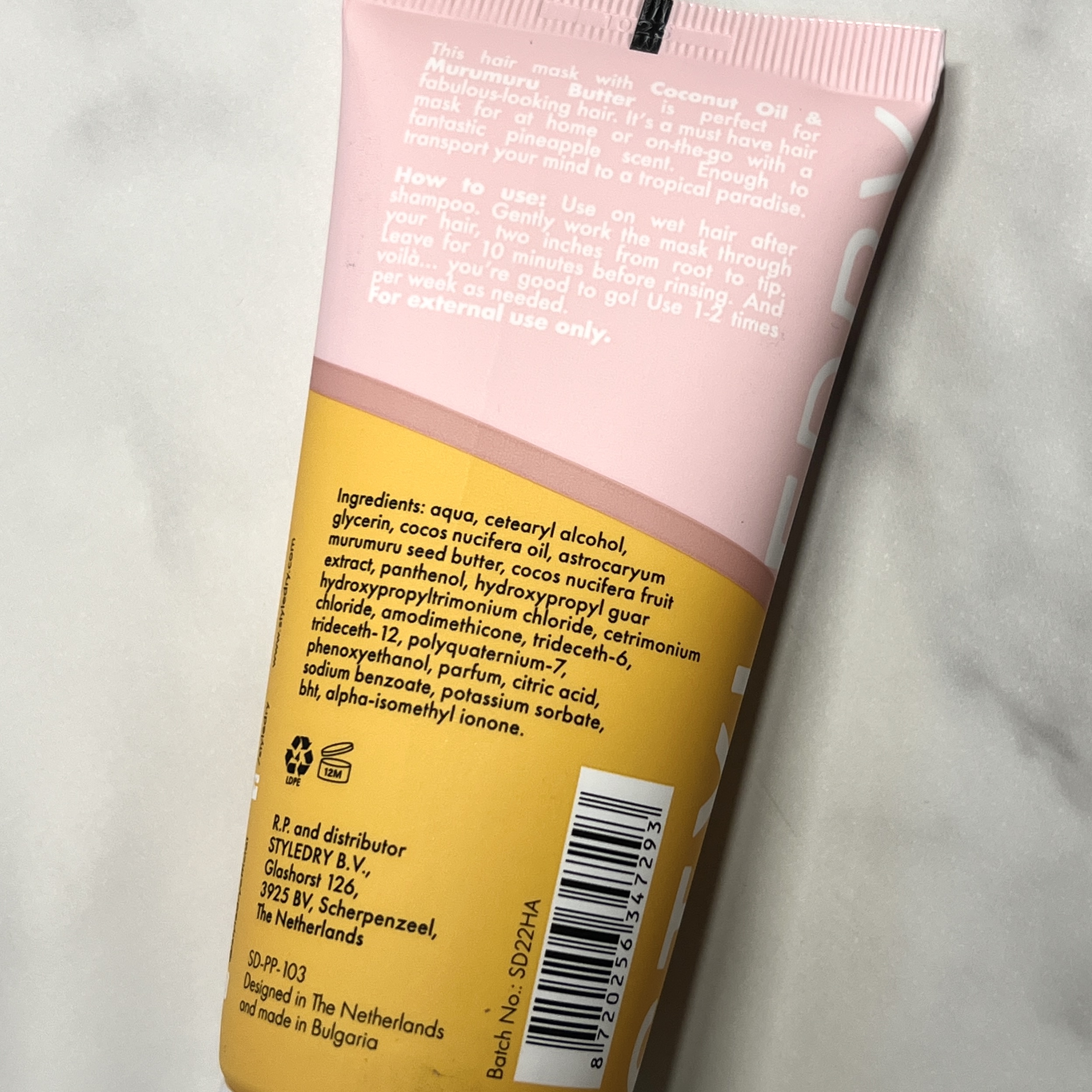 Back of StyleDry Hair Mask for Ipsy Glam Bag March 2023