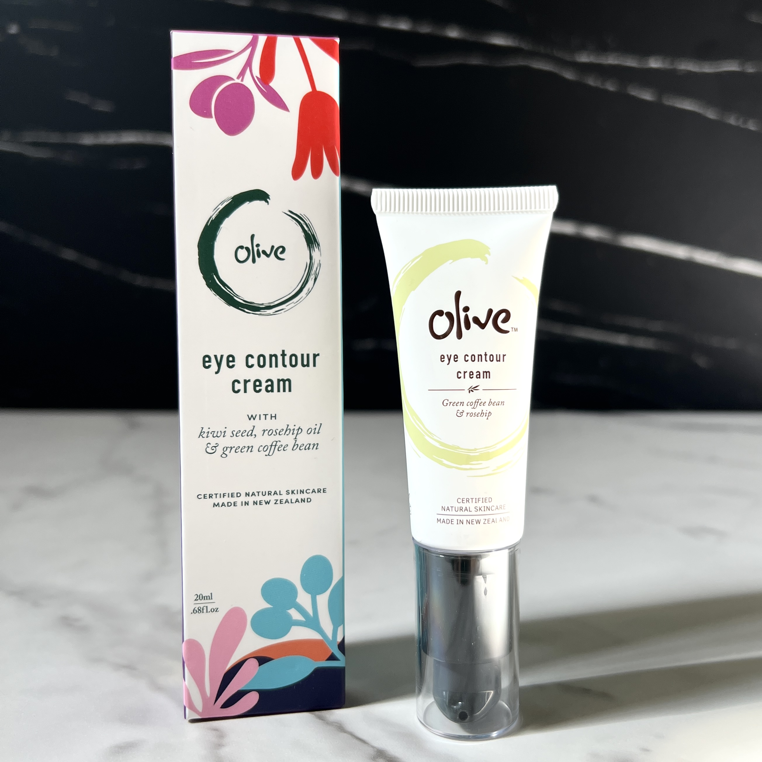 Front of Olive Eye Contour Cream for Cocotique April 2023