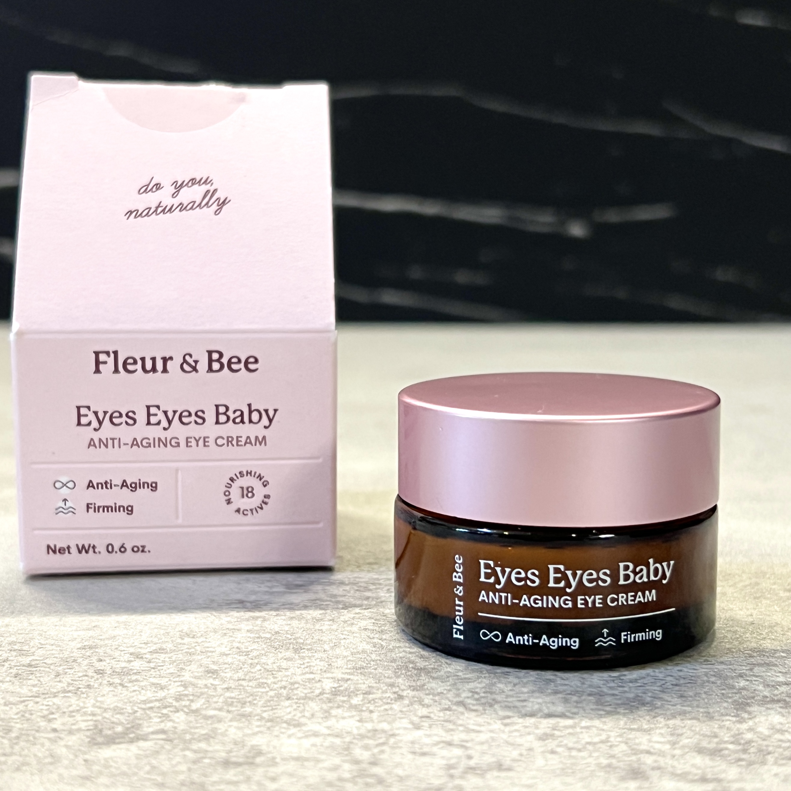 Front of Fleur and Bee Anti-Aging Eye Cream for Cocotique May 2023