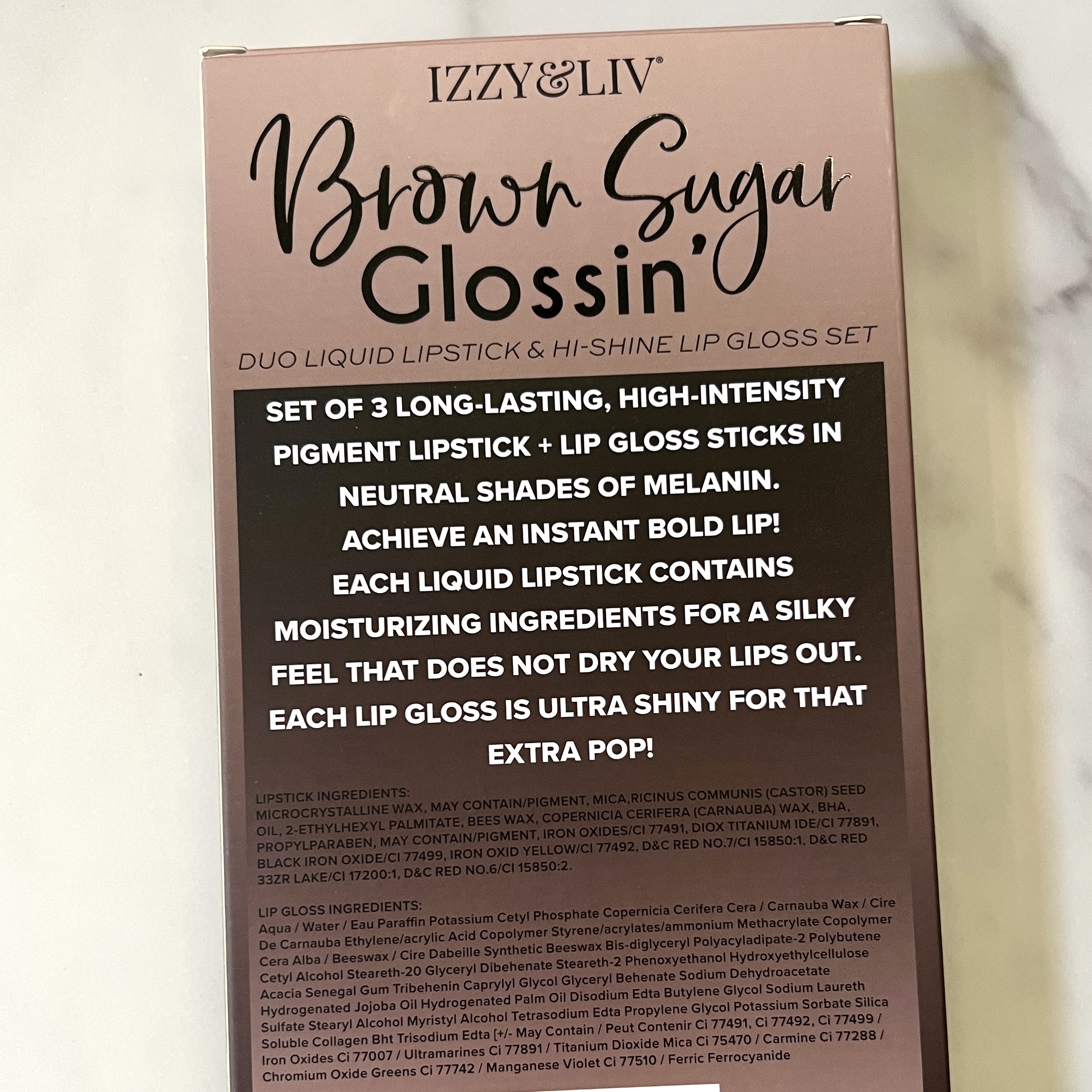 Back of Lip Gloss for Brown Sugar Box April 2023