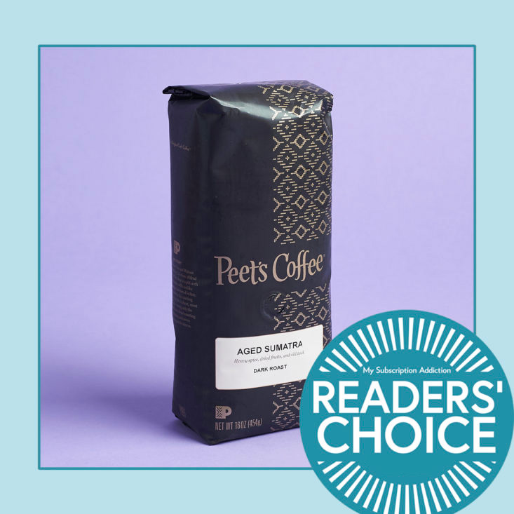 Peet's Coffee example bag of coffee, winner of the best coffee subscription category.
