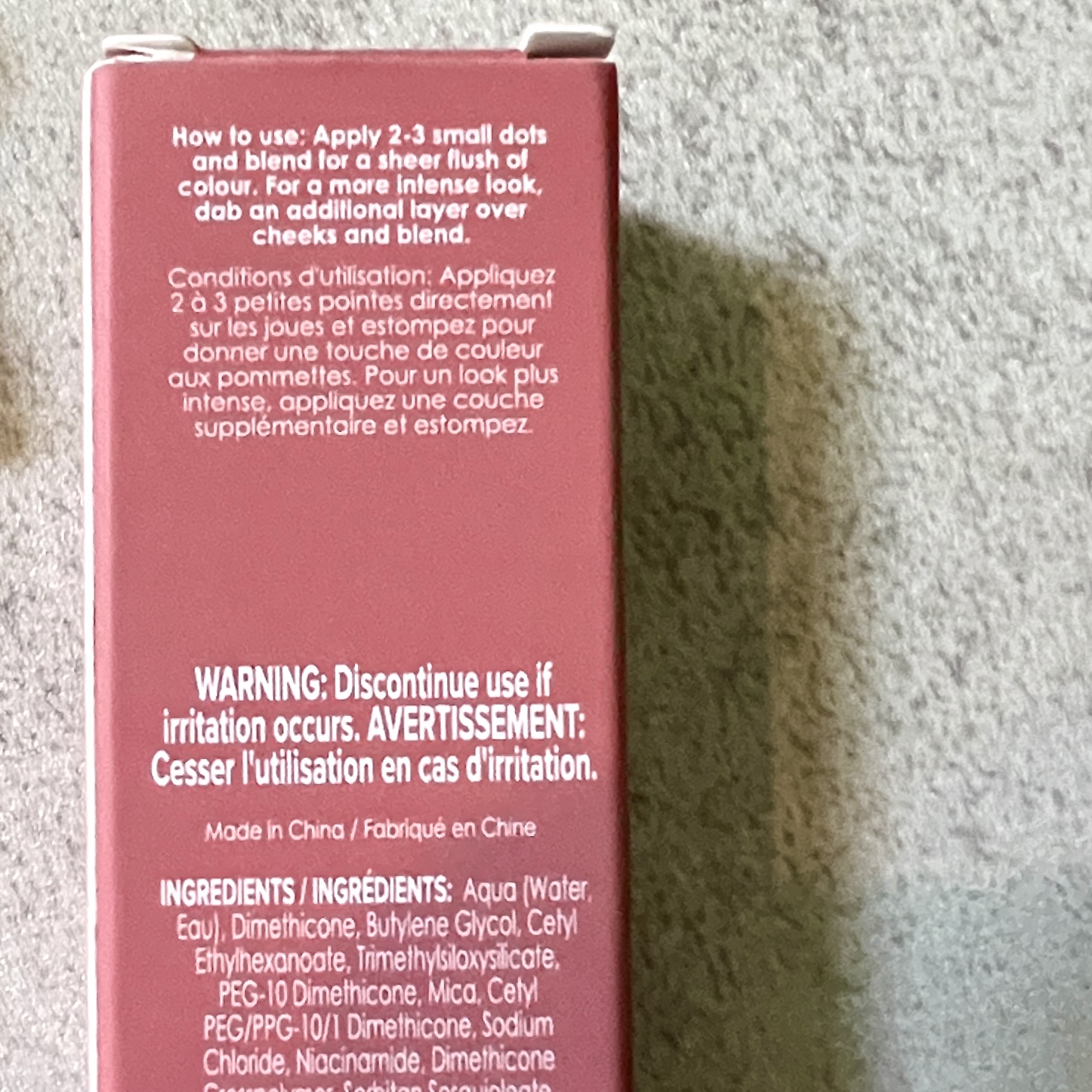 Back of Ciate London Cream Blush for Ipsy Glam Bag June 2023