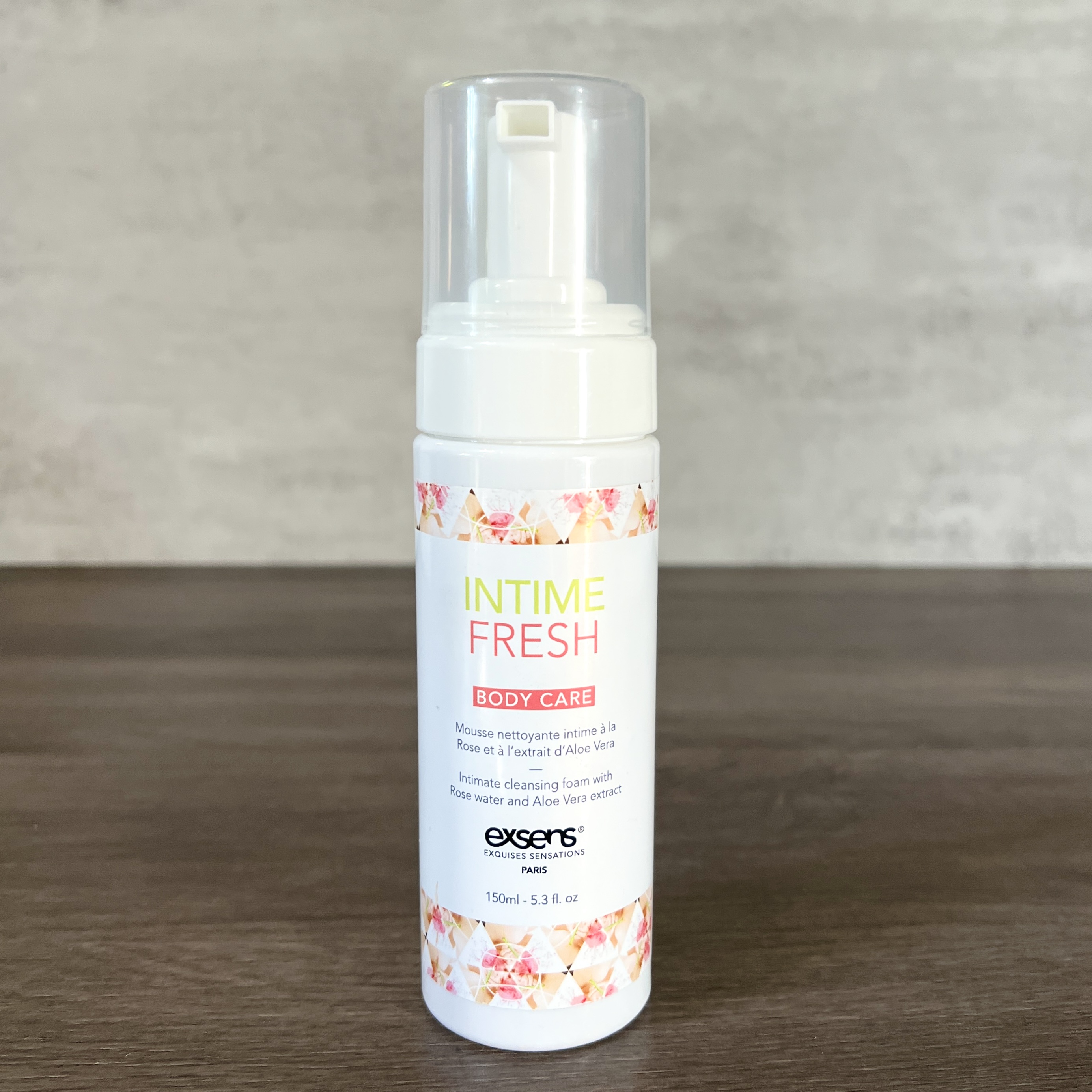 Front of Exsens Cleansing Foam for Cocotique July 2023