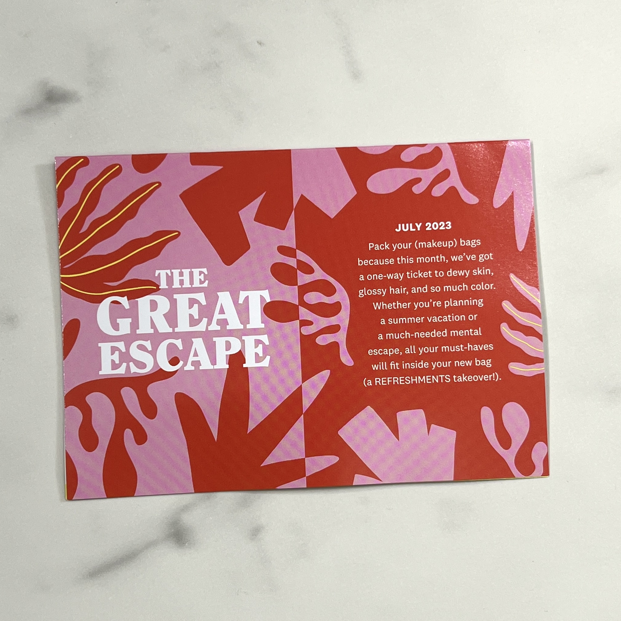 Front of Card for Ipsy Glam Bag July 2023