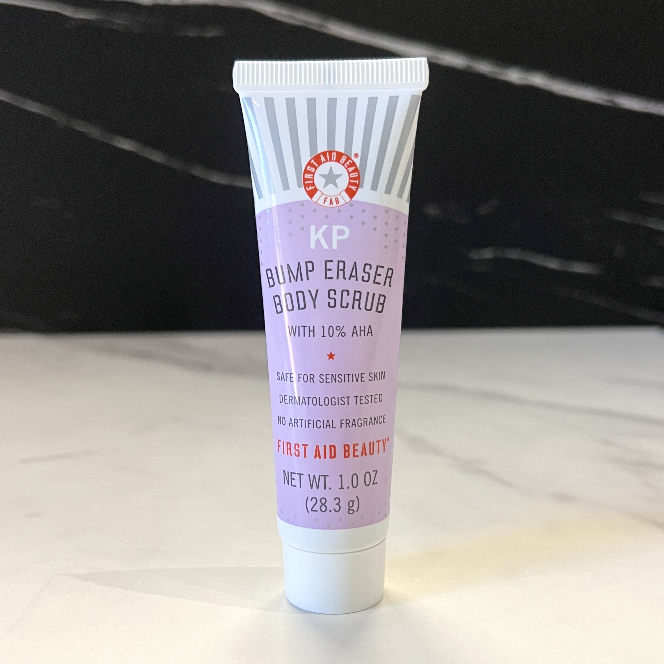 Front of First Aid Beauty KP Body Scrub for Ipsy Glam Bag July 2023