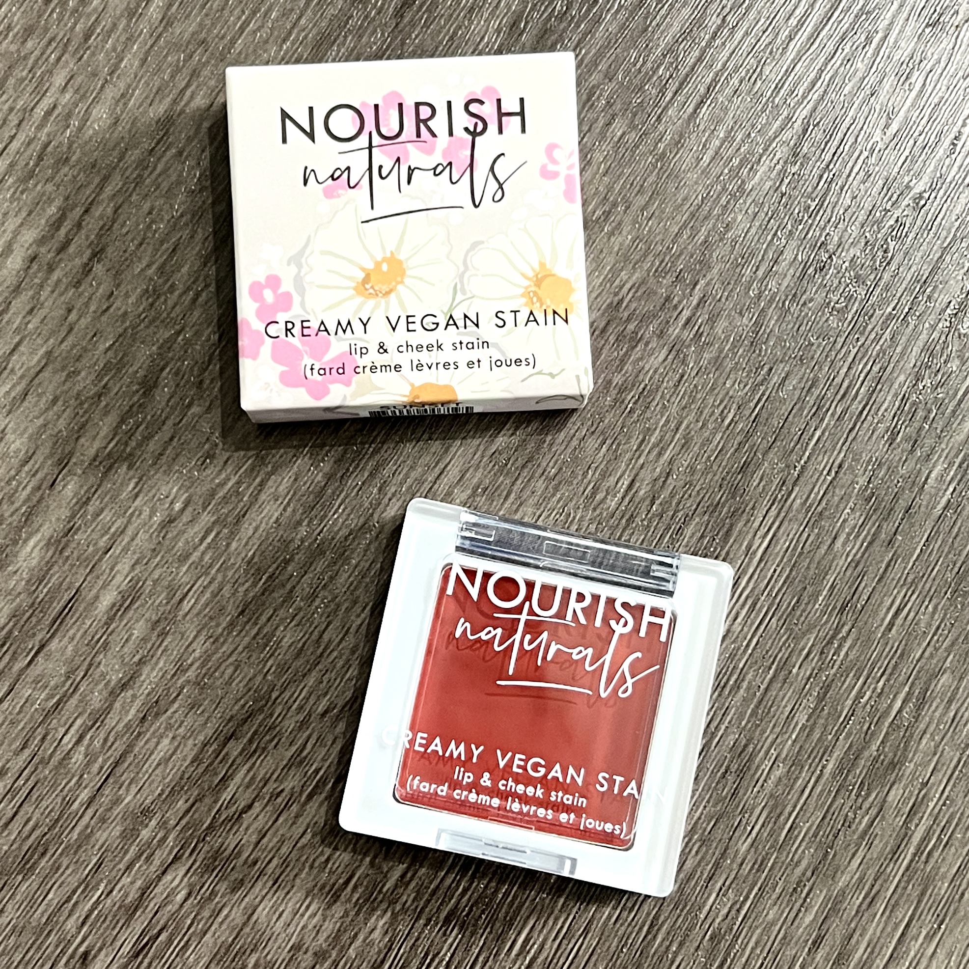 Front of Nourish Naturals Lip and Cheek Stain for Nourish Beauty Box August 2023