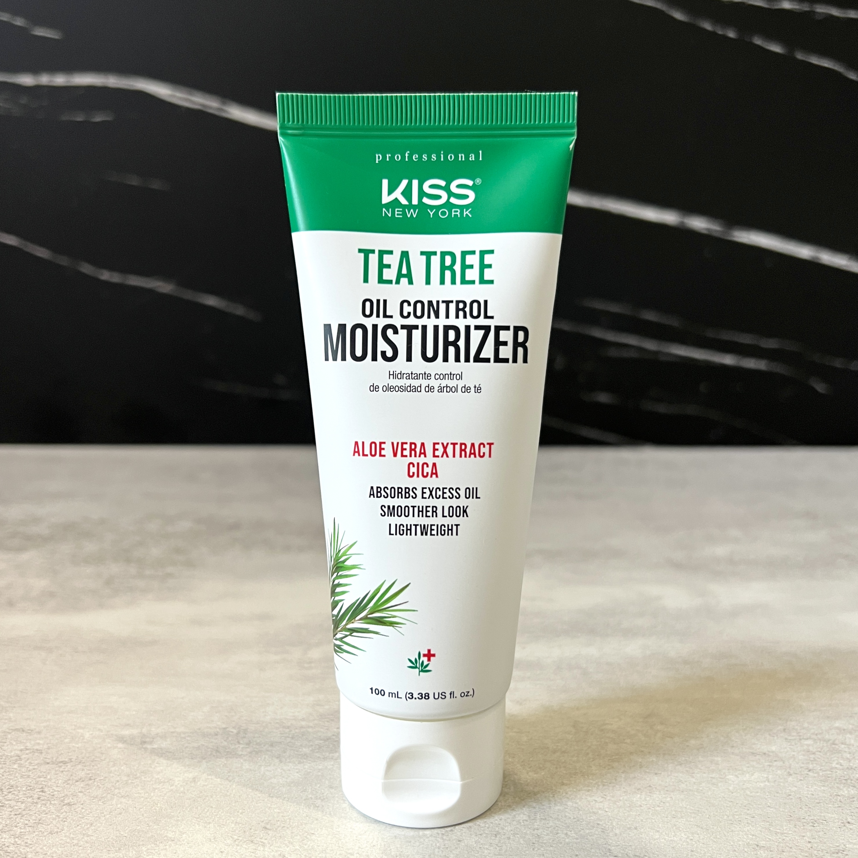 Front of Kiss Tea Tree Oil Control Moisturizer for Cocotique July 2023