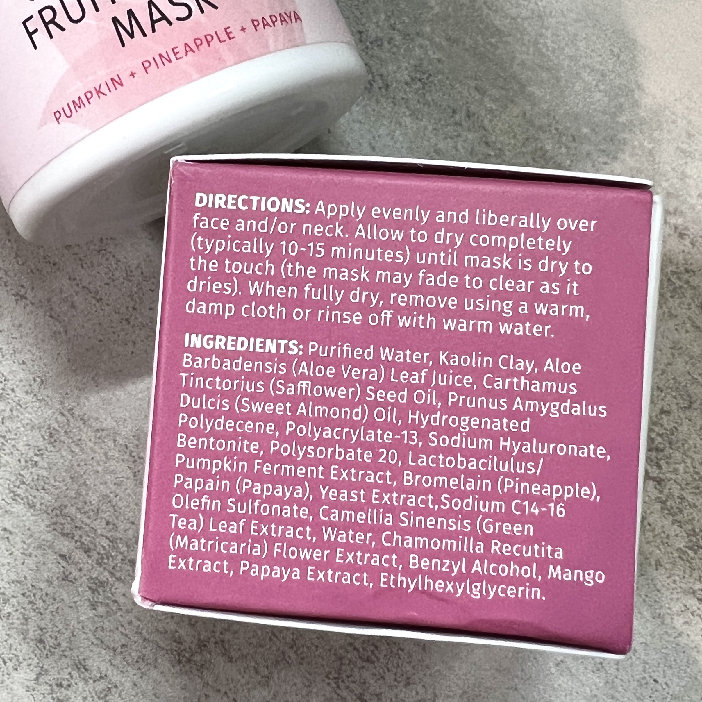 Back of Reviva Labs Fruit Enzyme Mask for Nourish Beauty Box