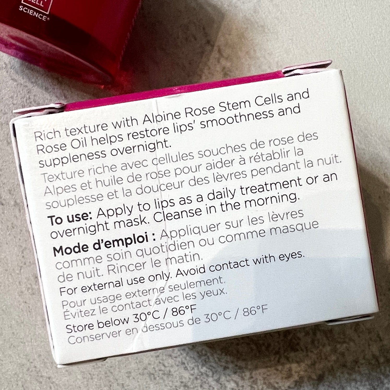 Back of Andalou Lip Sleeping Mask for Cocotique September 2023