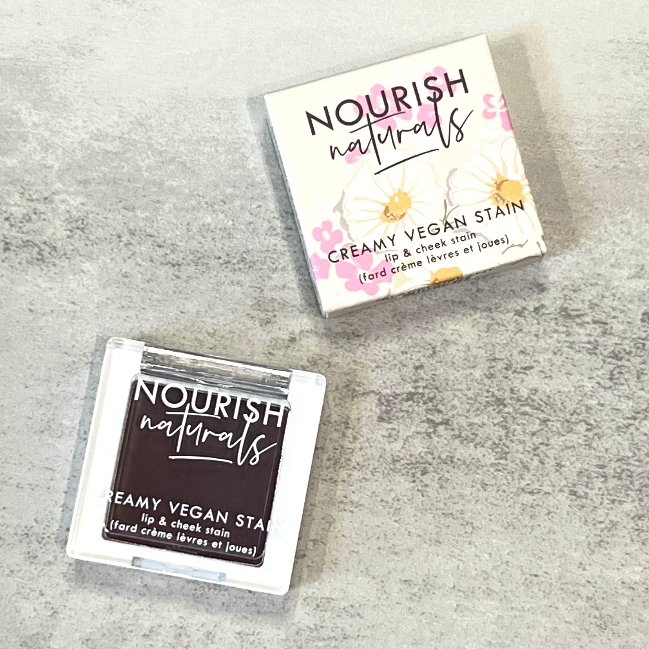 Front of Nourish Naturals Vegan Stain in Blackcurrant for Nourish Beauty Box December 2023