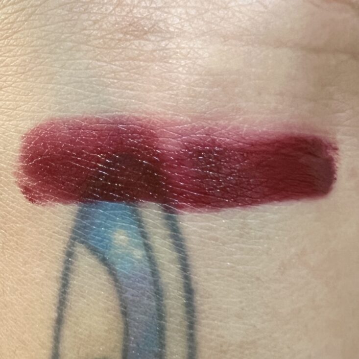Swatch of Nourish Naturals Vegan Stain in Blackcurrant for Nourish Beauty Box December 2023