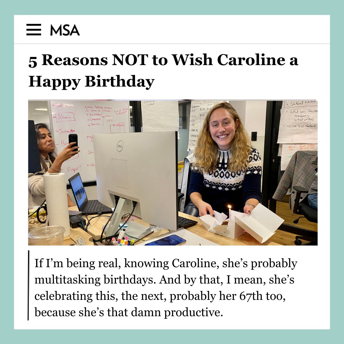 5 Reasons NOT to Wish Caroline a Happy Birthday