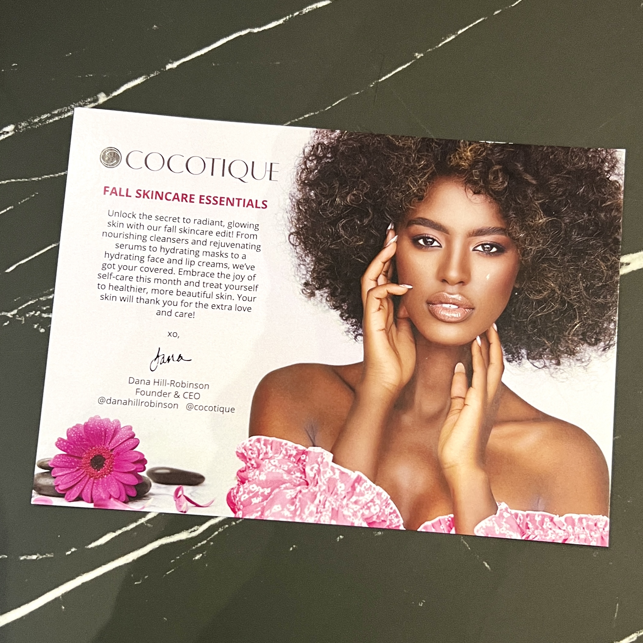 Front of Card for Cocotique November 2023