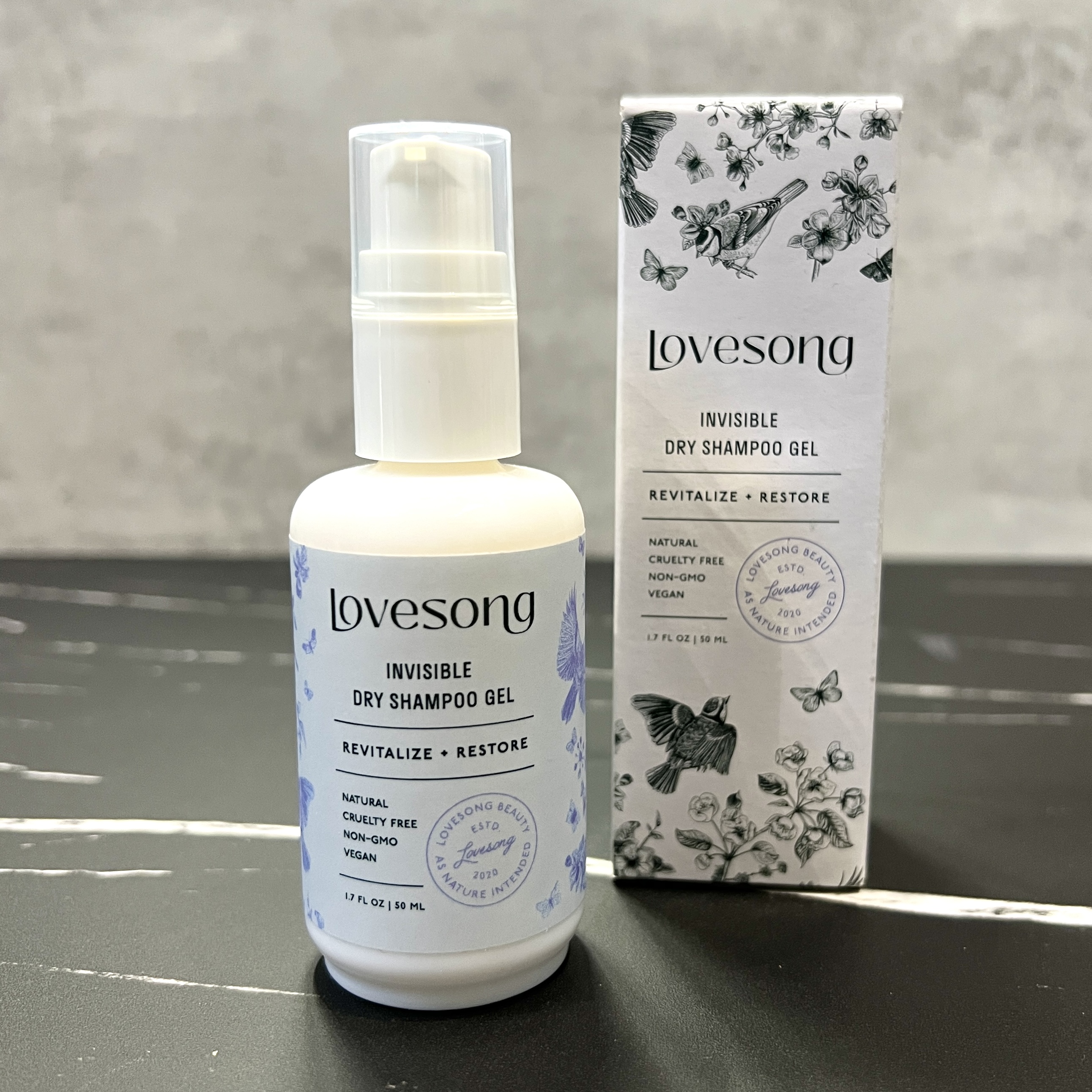 Front of Lovesong Invisible Dry Shampoo Gel for Nourish Beauty Box January 2023