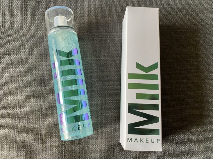 blue setting spray inside iridescent bottle, Milk Makeup Hydro Grip Set + Refresh Spray