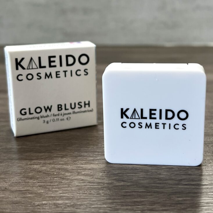 Front of Kaleido Cosmetics Glow Blush in Cherry Gold for Nourish Beauty Box March 2024