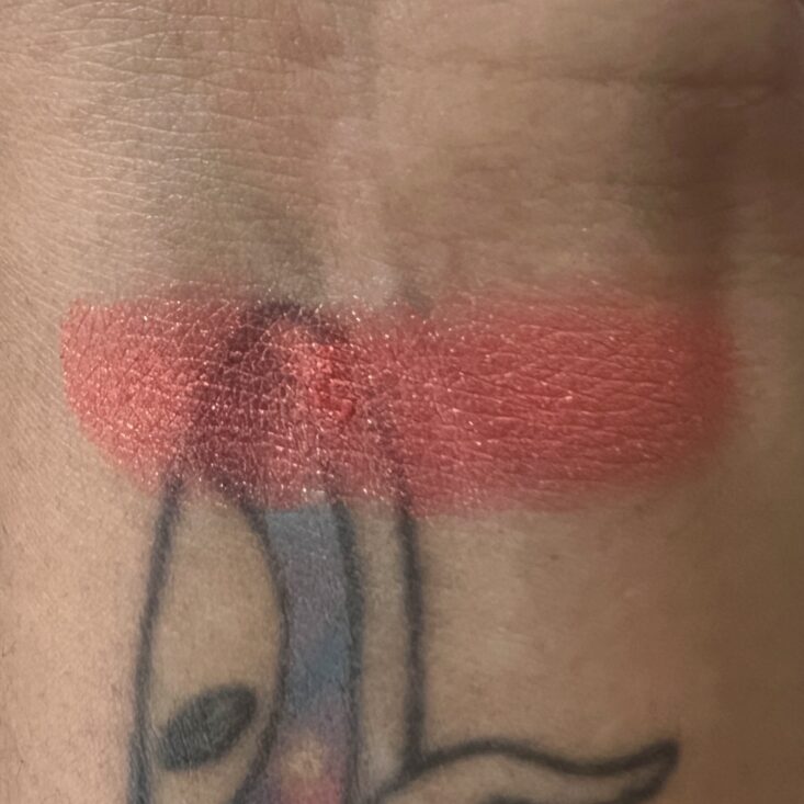 Swatch of Kaleido Cosmetics Glow Blush in Cherry Gold for Nourish Beauty Box March 2024