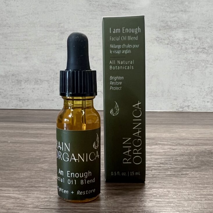 Front of Rain Organica I Am Enough Facial Oil Blend for Nourish Beauty Box March 2024