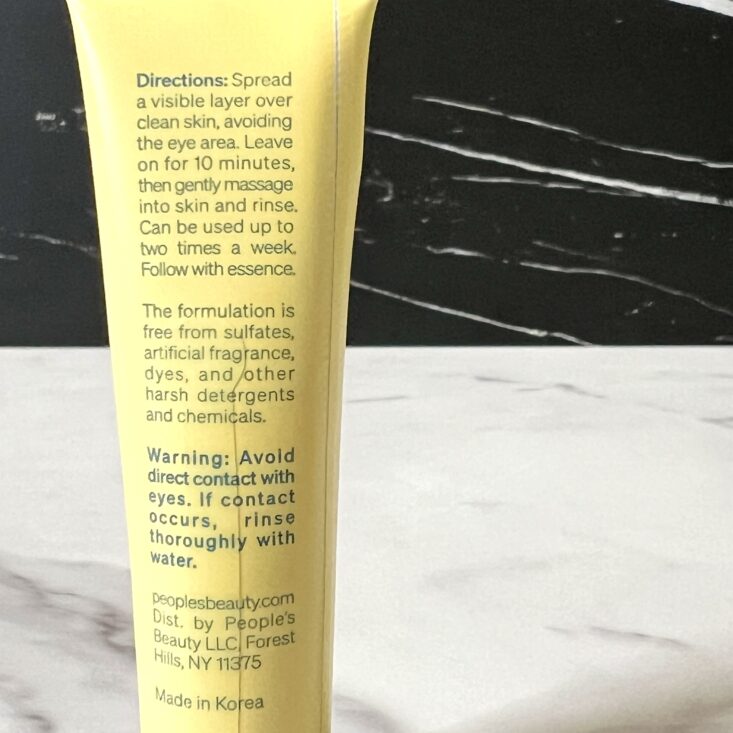 Back of People's Beauty Mask and Scrub for Ipsy Glam Bag March 2024
