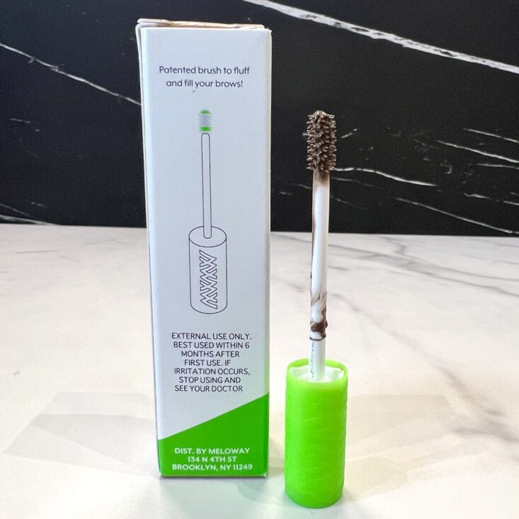 Back of Meloway Brow Gel for Birchbox March 2024
