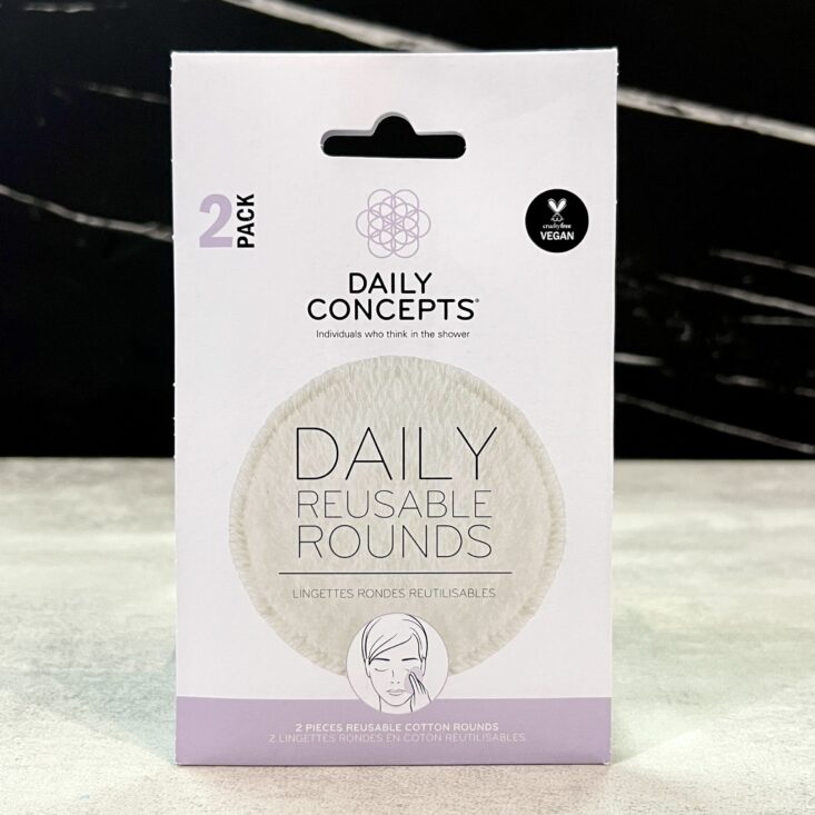 Front of Daily Concepts Daily Reusable Rounds for Cocotique April 2024