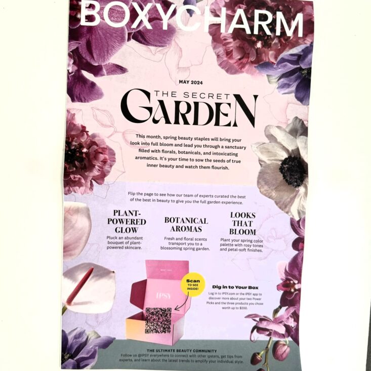 boxycharm booklet that says the secret garden
