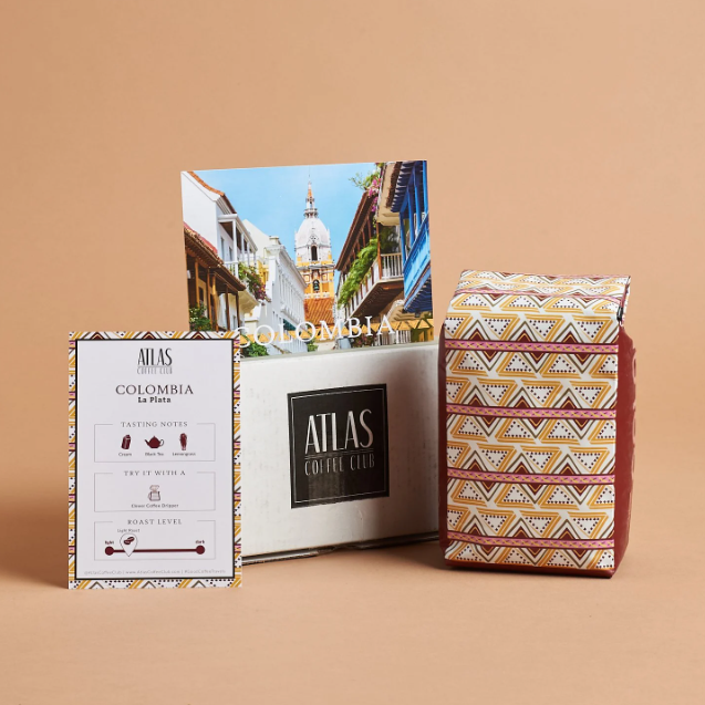 This box from Atlas Coffee Club featured Colombian La Plata coffee.