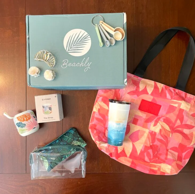 Christen received a waterproof speaker, water-resistant bag, insulated tumbler, and more in her Beachly box.