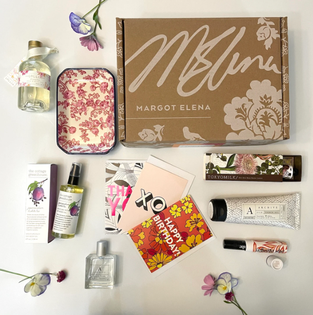 A mix of beauty and self-care products from the Summer 2023 Margot Elena box.