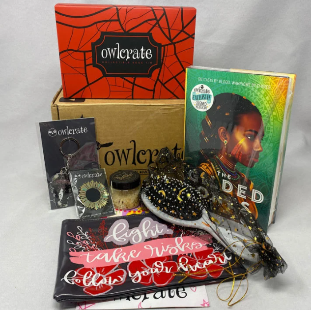 This OwlCrate YA Box was themed "Magic Unleashed" and featured The Gilded Ones by Namina Forna.