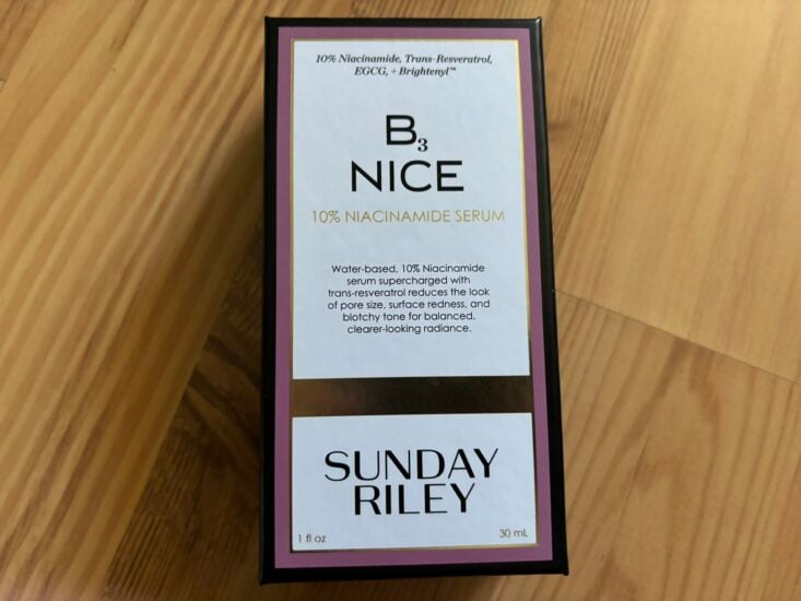 Sunday Riley B3 Nice 10% Niacinamide Serum box