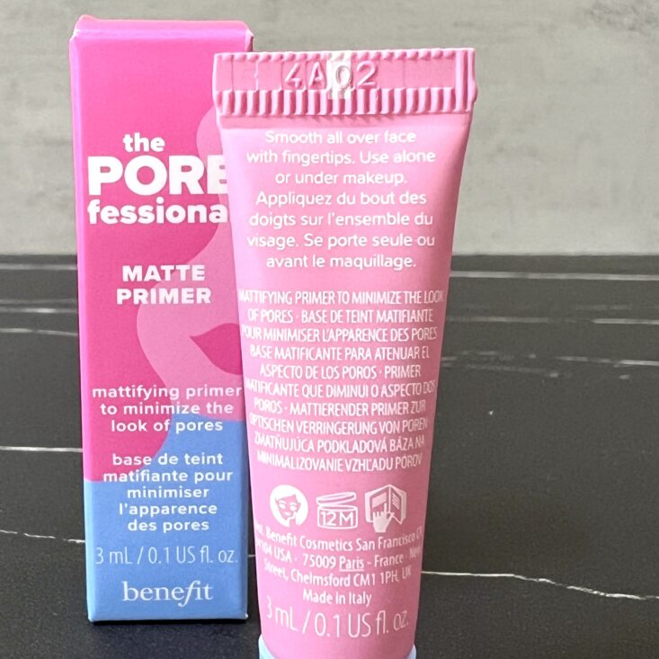 Back of Benefit The POREfessional Matte Primer for Ipsy Glam Bag August 2024