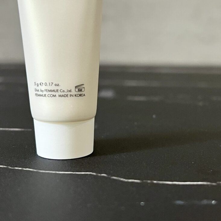 Back of Femmue Eye Cream for Ipsy Glam Bag August 2024