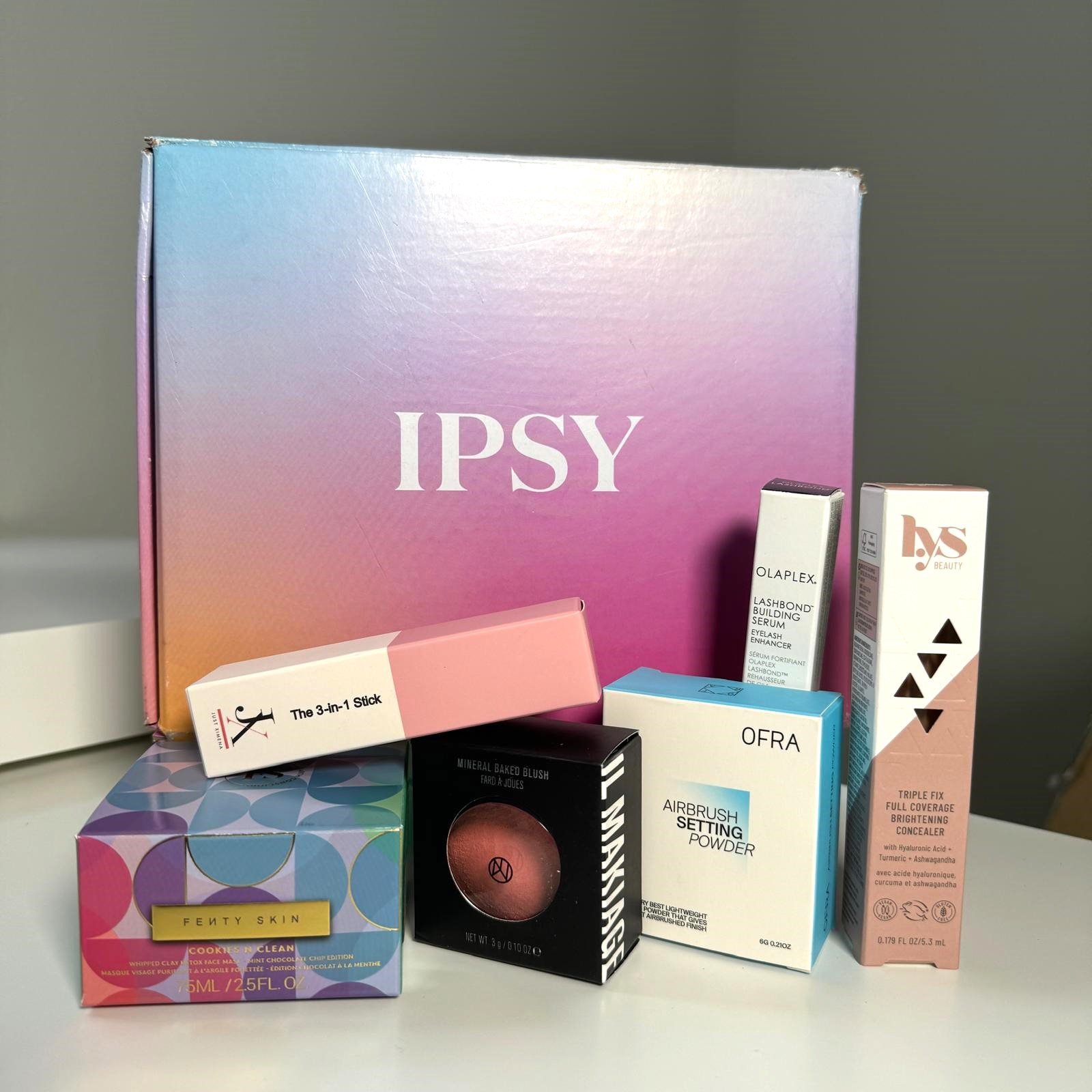 This Boxycharm box included skin cream, lip scrub, waterproof eyeliner, travel spray, and eyeshadow.