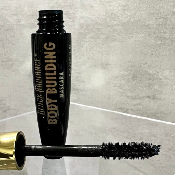 Closeup of Black Radiance Body Building Mascara for Cocotique September 2024