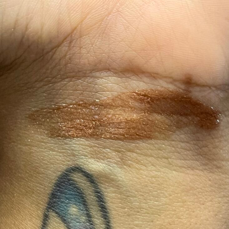 Swatch of Black Radiance Liquid Lipstick Brown Nude for Cocotique September 2024