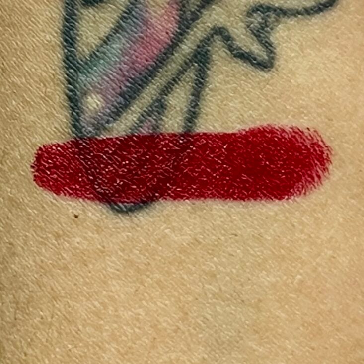 Swatch of Fenty Beauty Lipstick for Ipsy Glam Bag October 2024