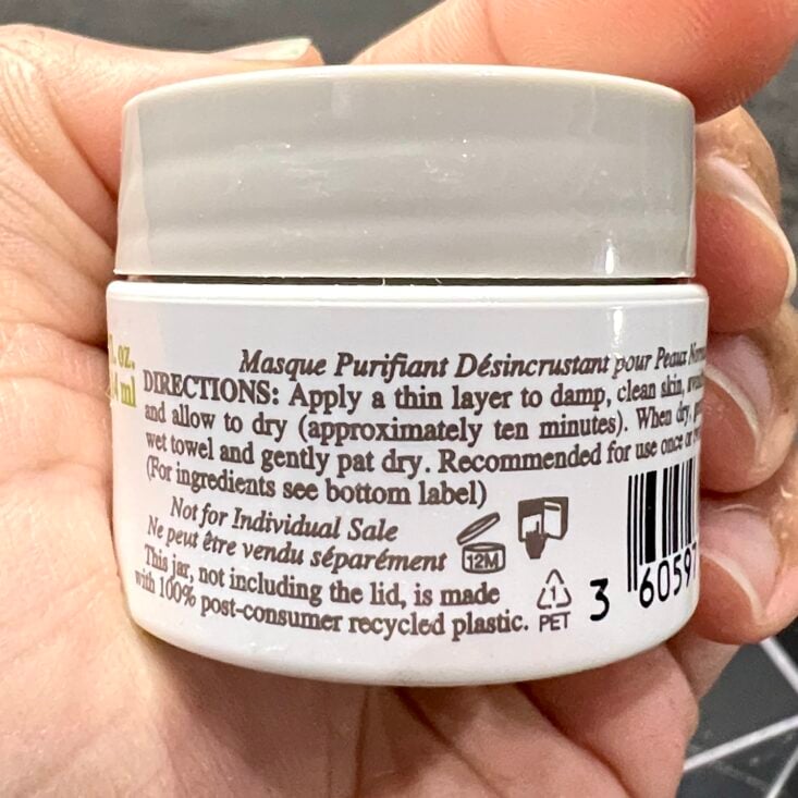 Back of Kiehl's Cleansing Masque for Birchbox December 2024