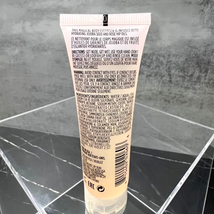 Back of Ouai Body Cleanser for Birchbox December 2024