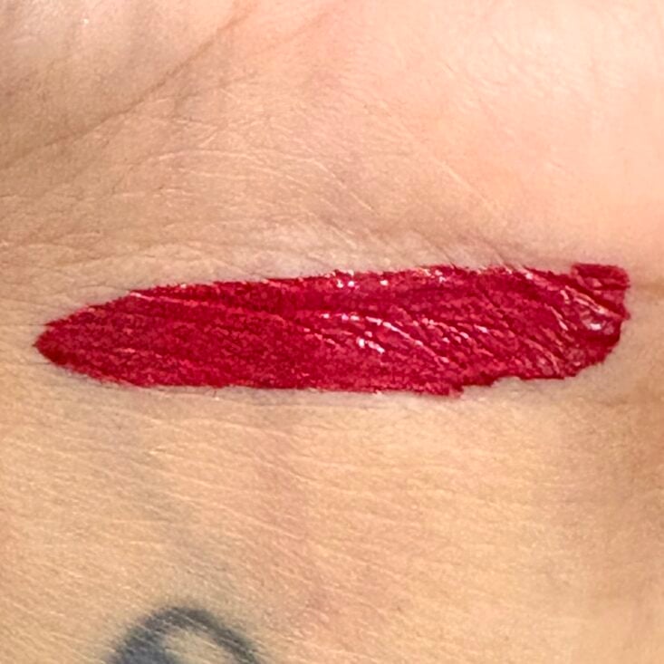 Swatch of Liquid Lip Red for Cocotique January 2025