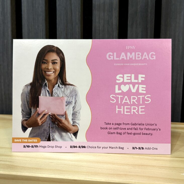 Front of Card for Ipsy Glam Bag February 2025