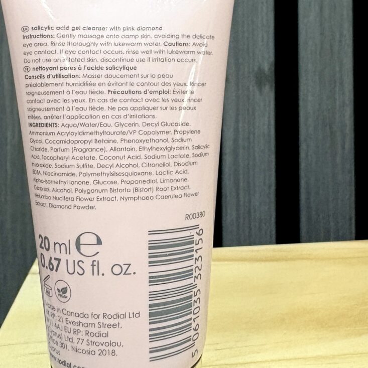 Back of Rodial Cleanser for Ipsy Glam Bag February 2025