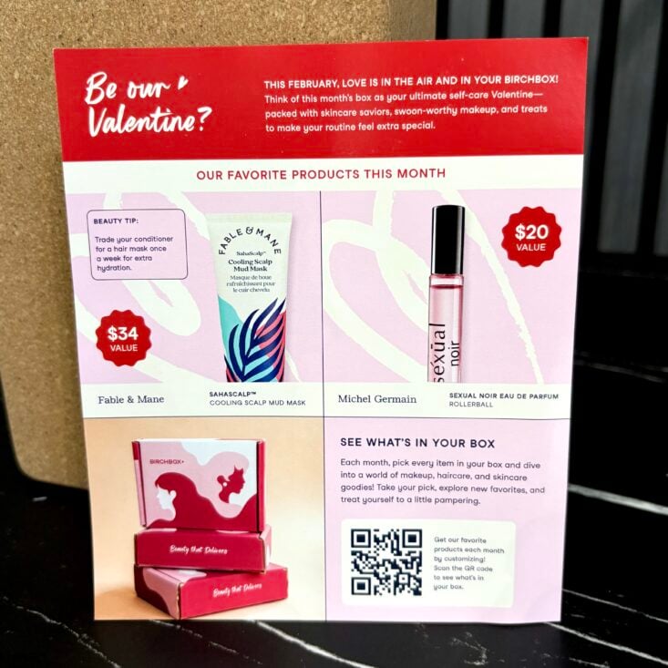 Back of Card for Birchbox February 2025