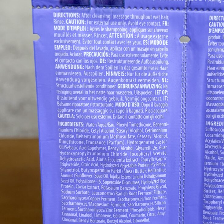 Back of Alterna Bond Repair Conditioner for Birchbox March 2025